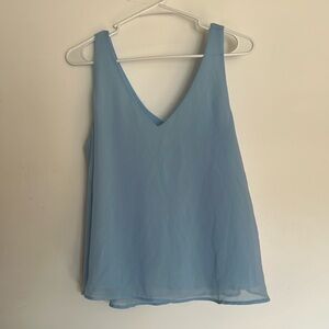 Light Blue double V-Neck Tank Top